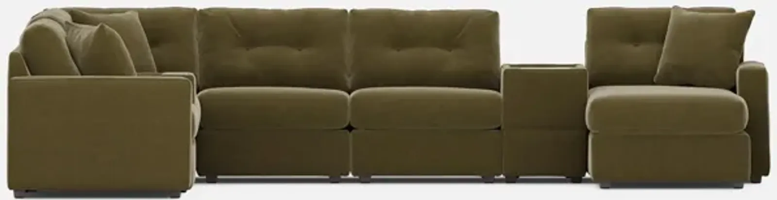 Modular One Right Facing 8-Piece Sectional - Moss