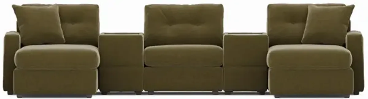 Modular One 5-Piece Sectional with Dual Chaise - Moss