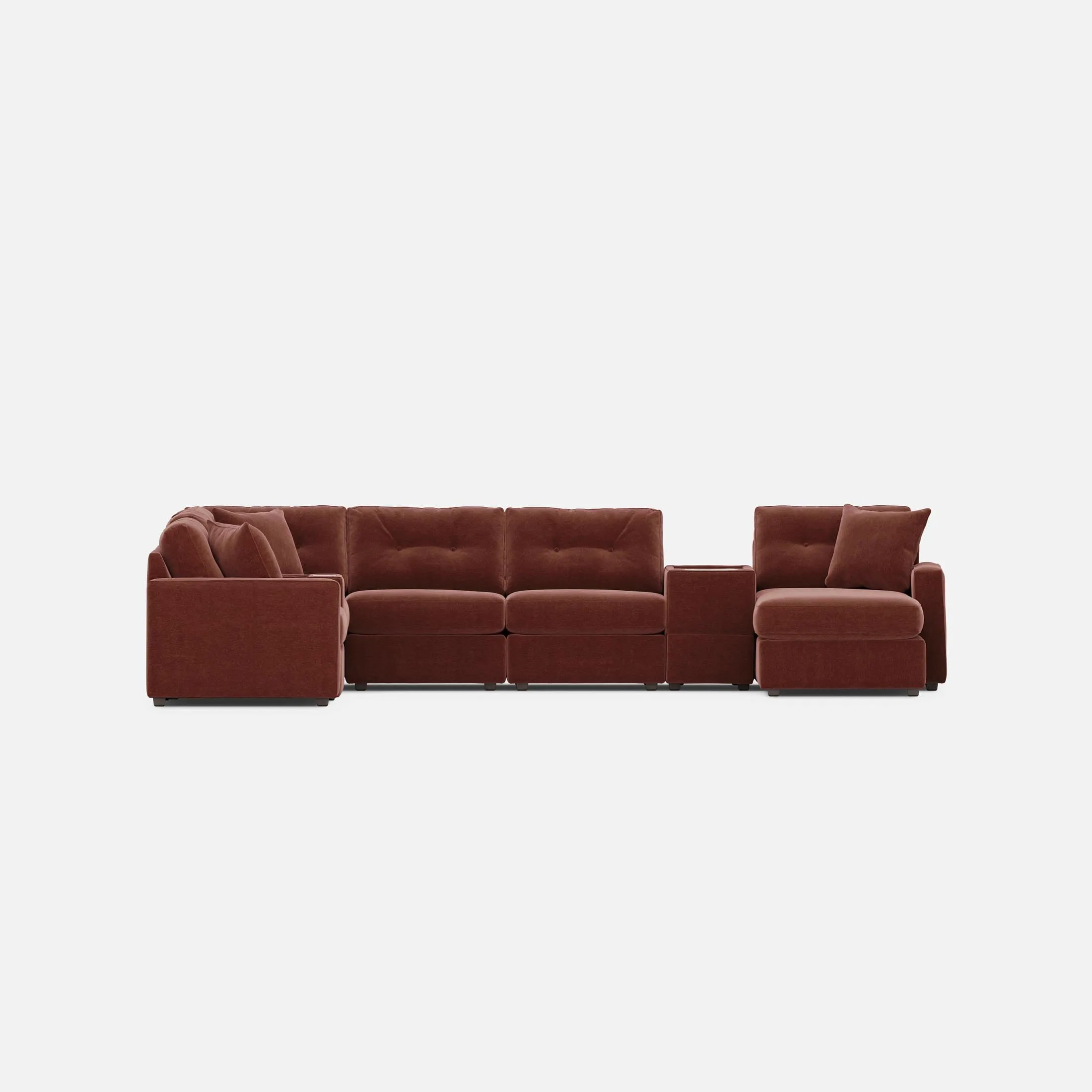 Modular One Right Facing 8-Piece Sectional with E-Console - Merlot