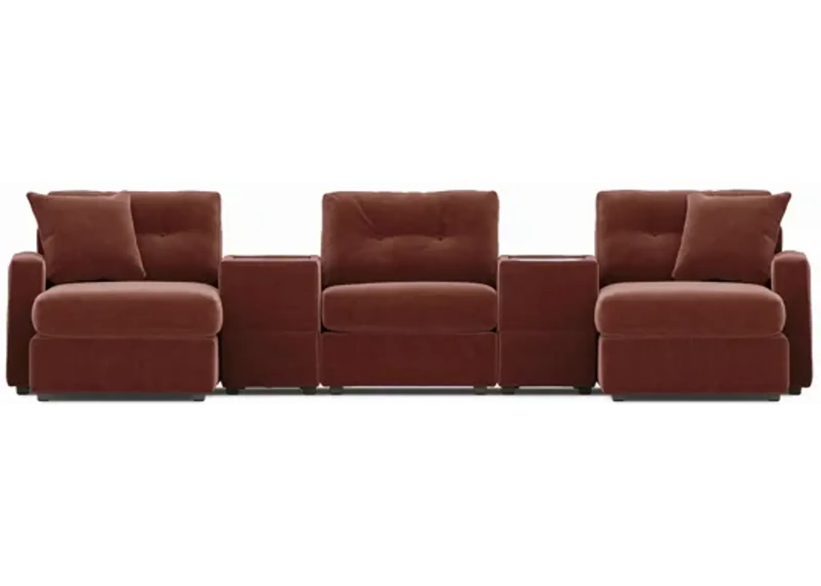 Modular One 5-Piece Theater Sectional with E-Console - Merlot