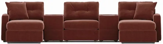 Modular One 5-Piece Theater Sectional with E-Console - Merlot