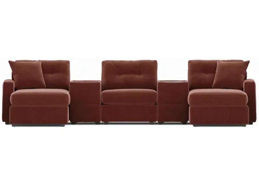 Modular One 5-Piece Sectional with Dual Chaise - Merlot