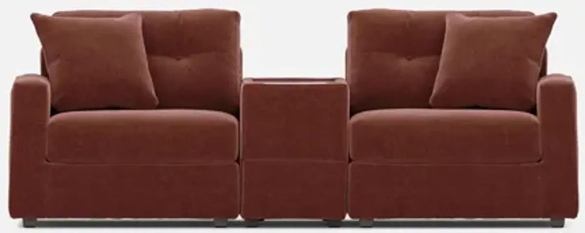 Modular One 3-Piece Console Loveseat - Merlot