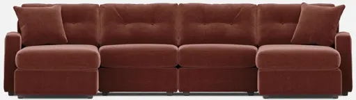 Modular One 4-Piece Sectional with Dual Chaise - Merlot