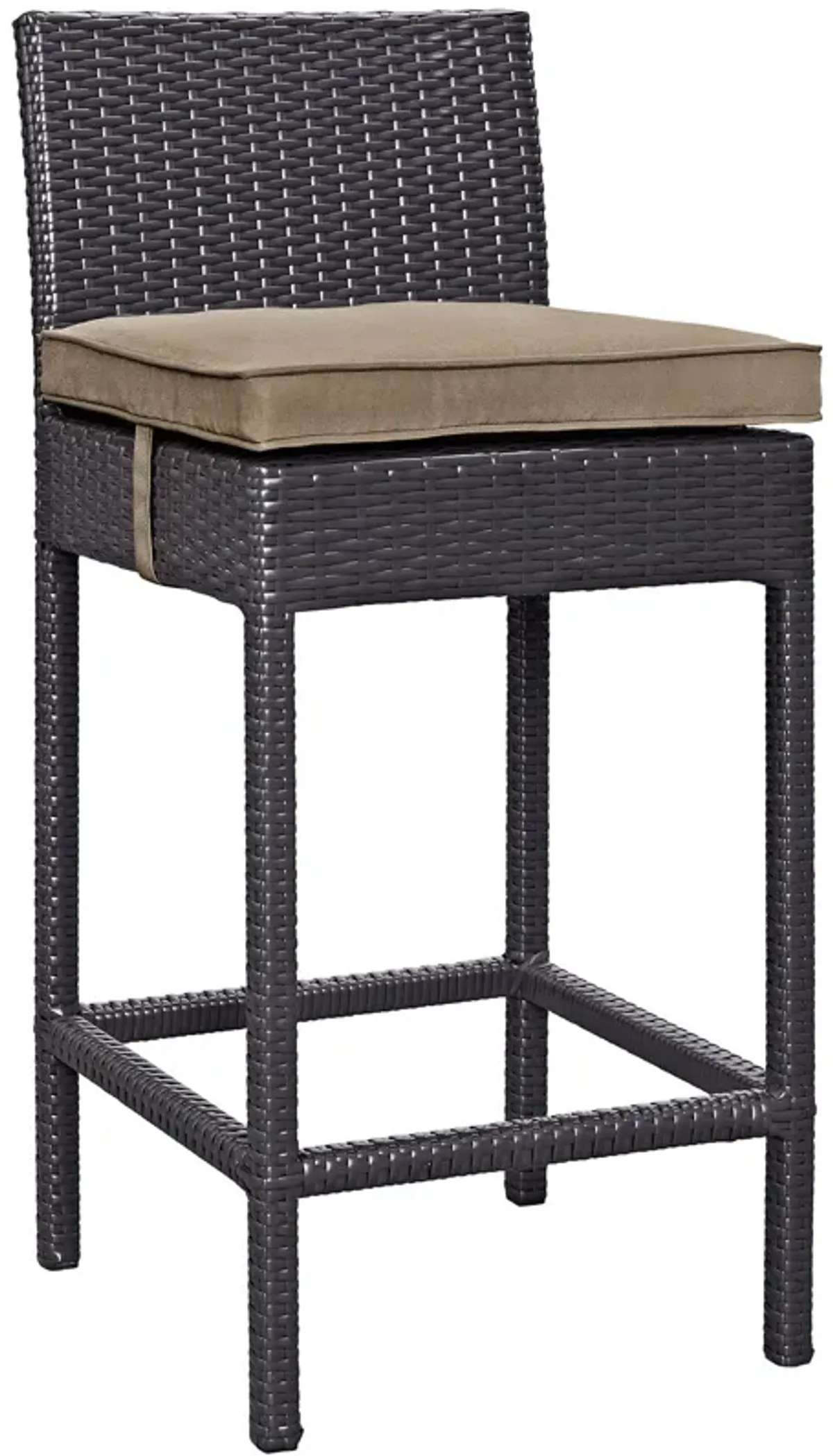 Convene Outdoor Patio Fabric Bar Stool by Modway Espresso Mocha