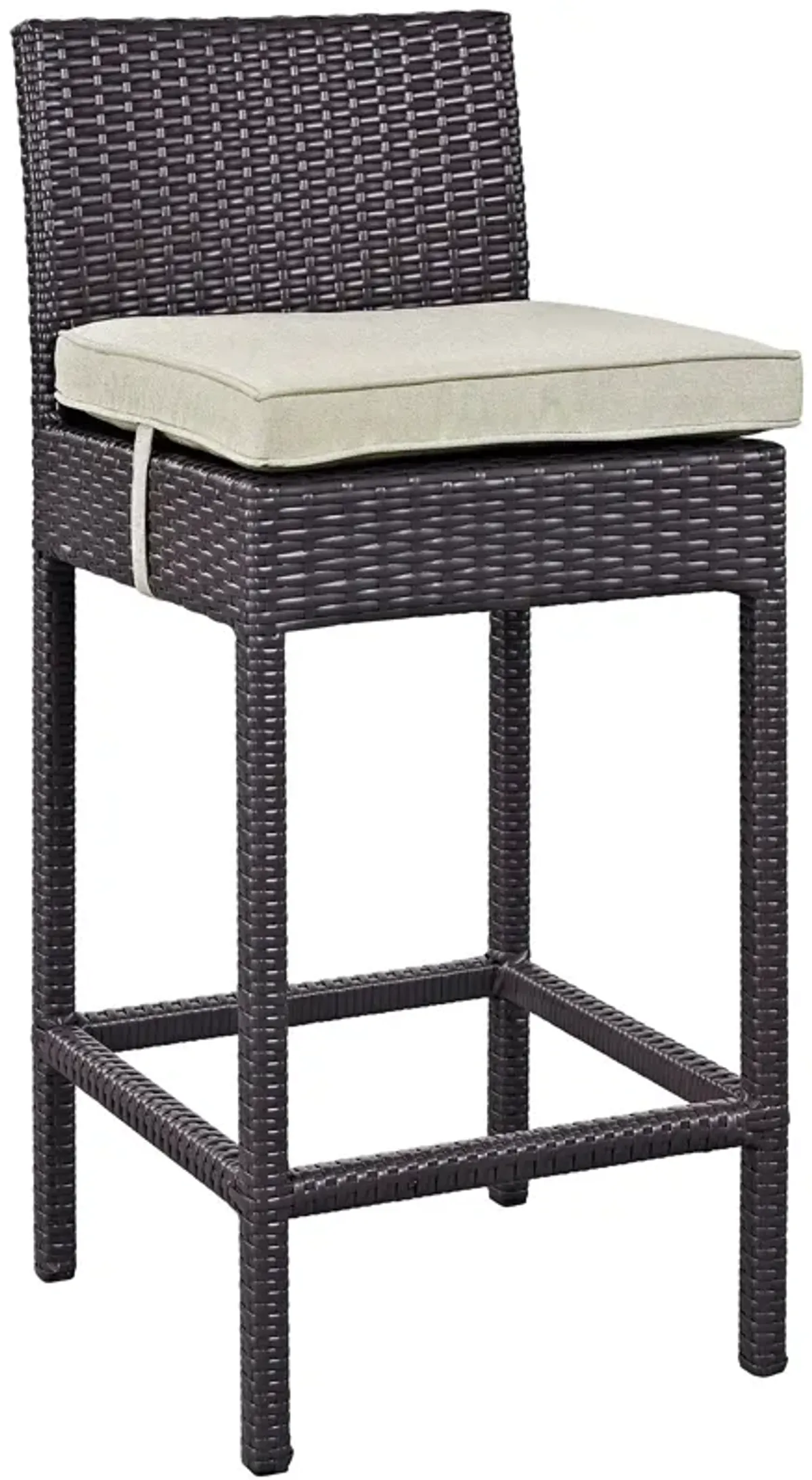 Convene Outdoor Patio Fabric Bar Stool by Modway Espresso White