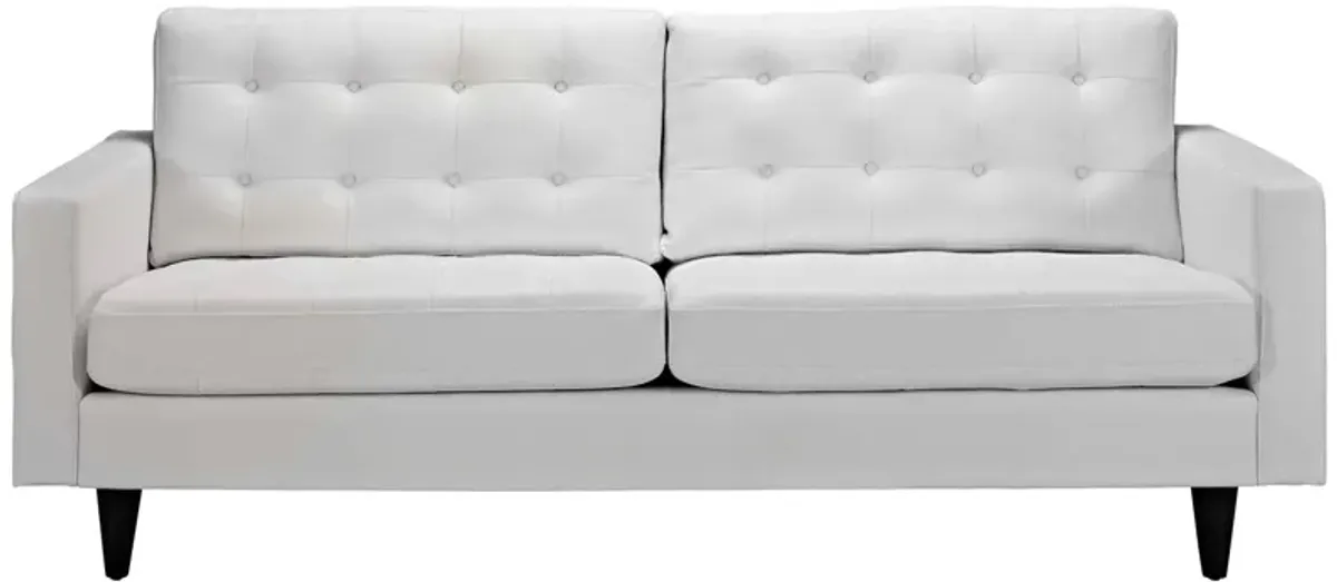 Empress Bonded Leather Sofa by Modway White