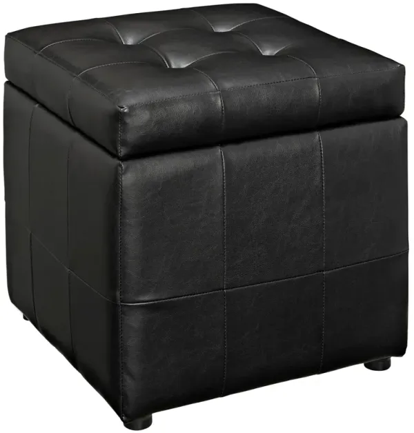 Volt Storage Upholstered Vinyl Ottoman by Modway Black