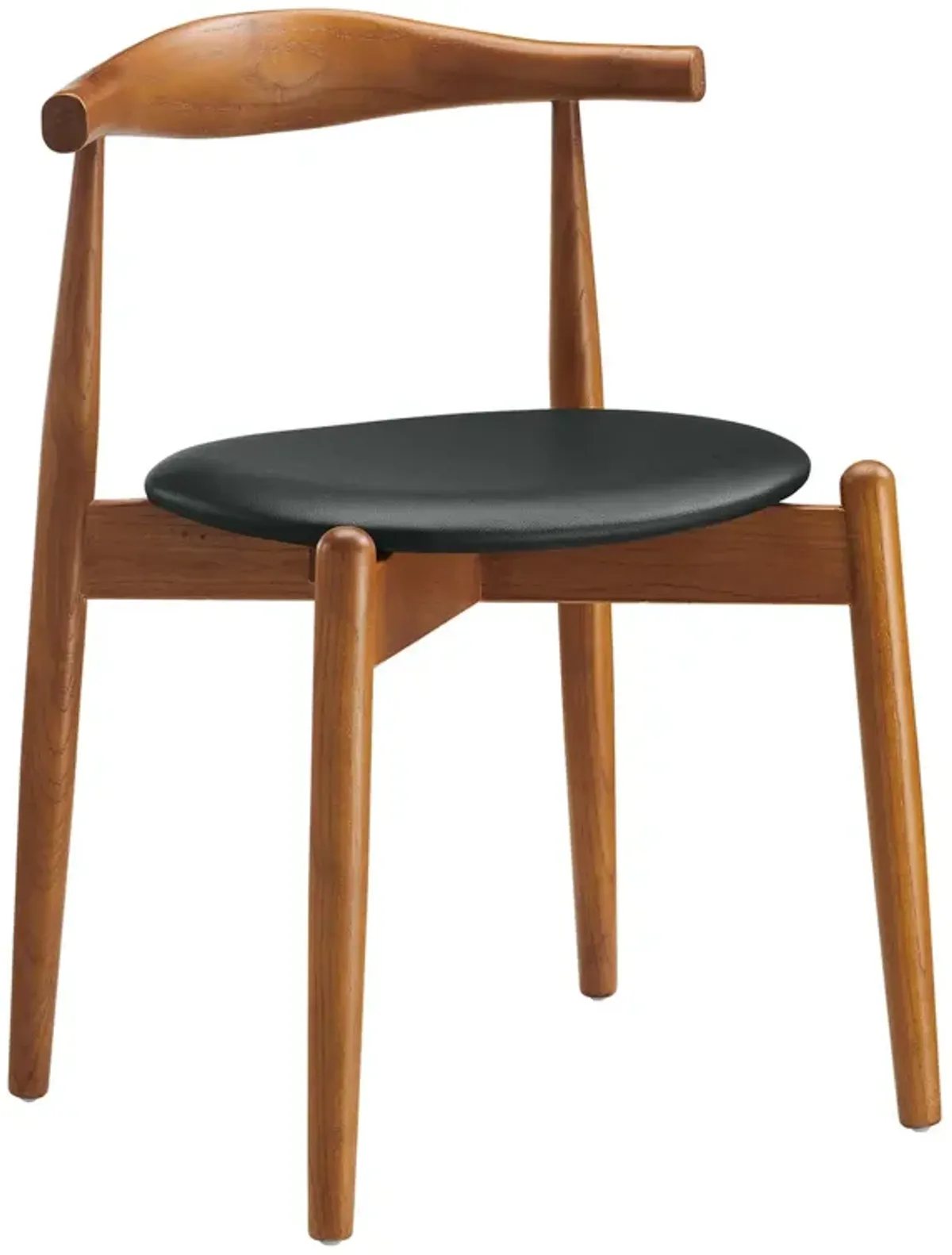 Stalwart Dining Side Chair by Modway Dark Walnut Black