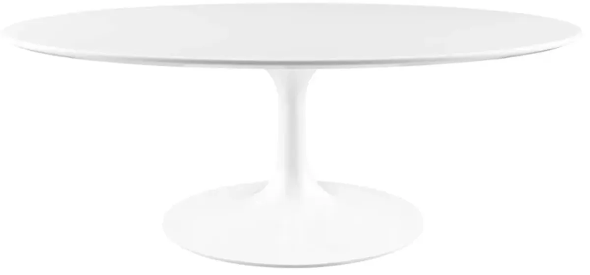 Lippa Oval Wood Coffee Table by Modway 42" / White