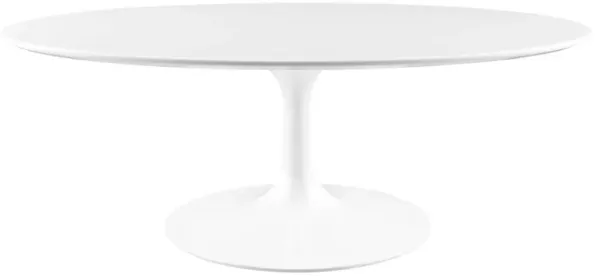 Lippa Oval Wood Coffee Table by Modway 42" / White