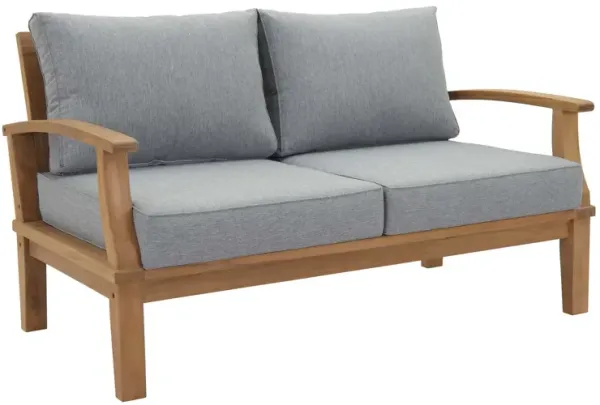 Marina Outdoor Patio Teak Loveseat by Modway Natural White