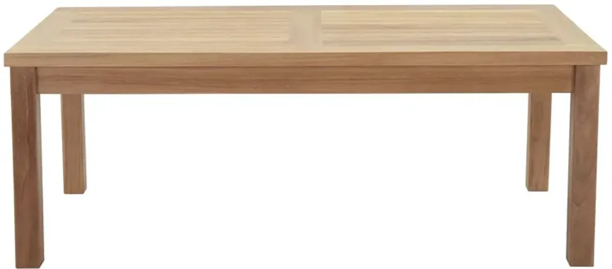 Marina Outdoor Patio Teak Rectangle Coffee Table by Modway Natural