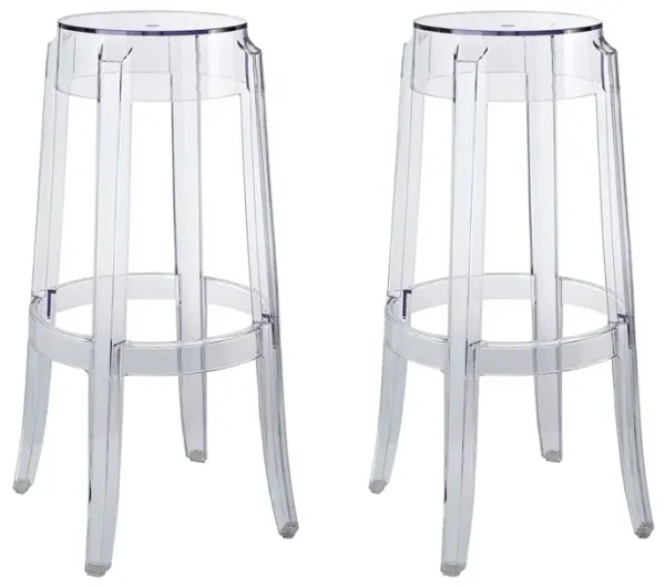 Casper Bar Stool Set of 2 by Modway Clear