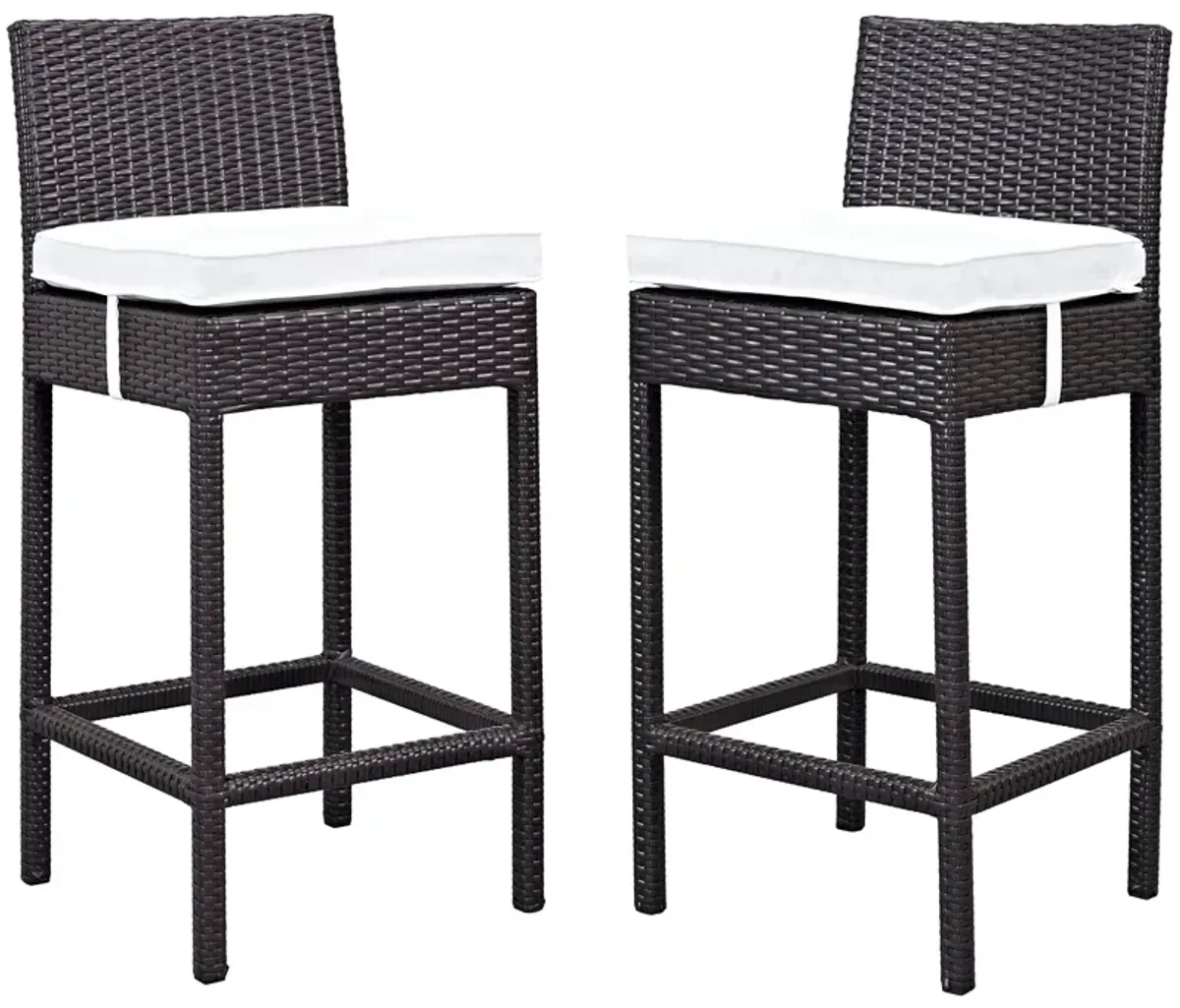 Lift Outdoor Patio Bar Stool Set of 2 by Modway Espresso Red