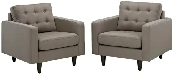 Empress Armchair Upholstered Fabric Set of 2 by Modway Granite