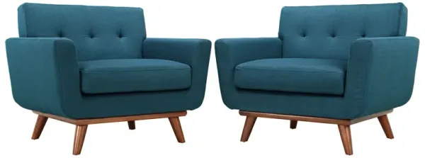 Engage Wood Armchair Set of 2 by Modway Azure