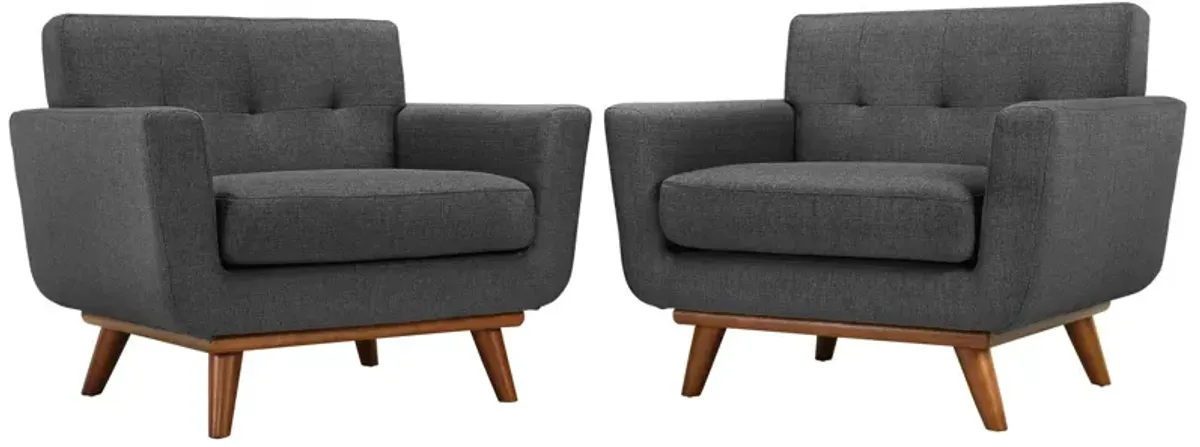 Engage Wood Armchair Set of 2 by Modway Gray