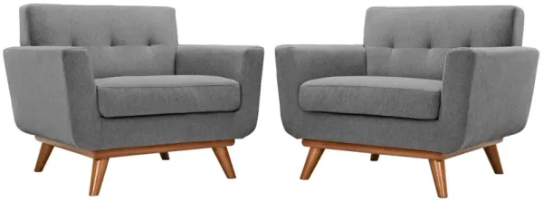 Engage Wood Armchair Set of 2 by Modway Expectation Gray