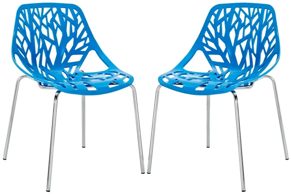 Stencil Plastic Dining Side Chair Set of 2 by Modway