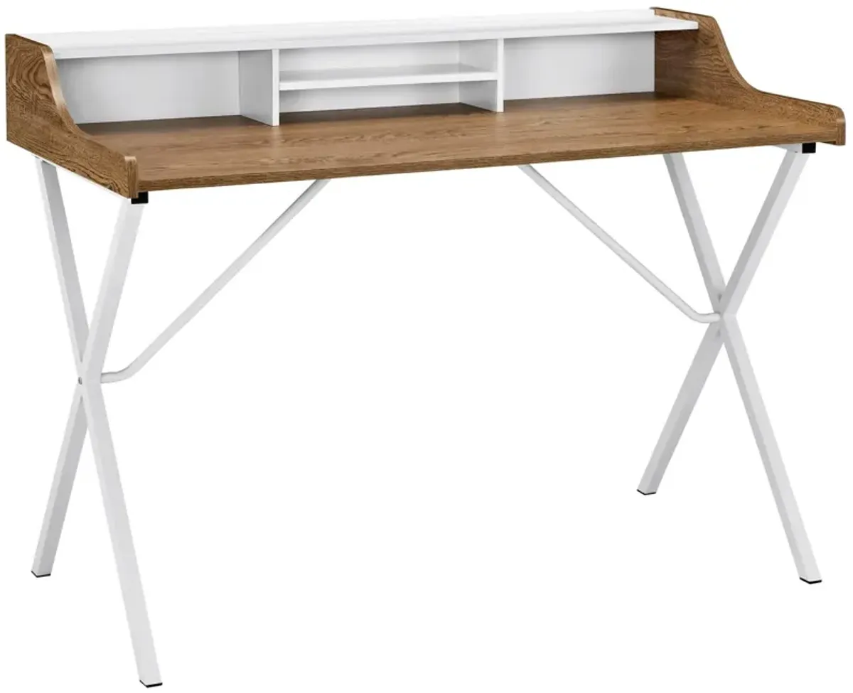 Bin Office Desk by Modway Walnut