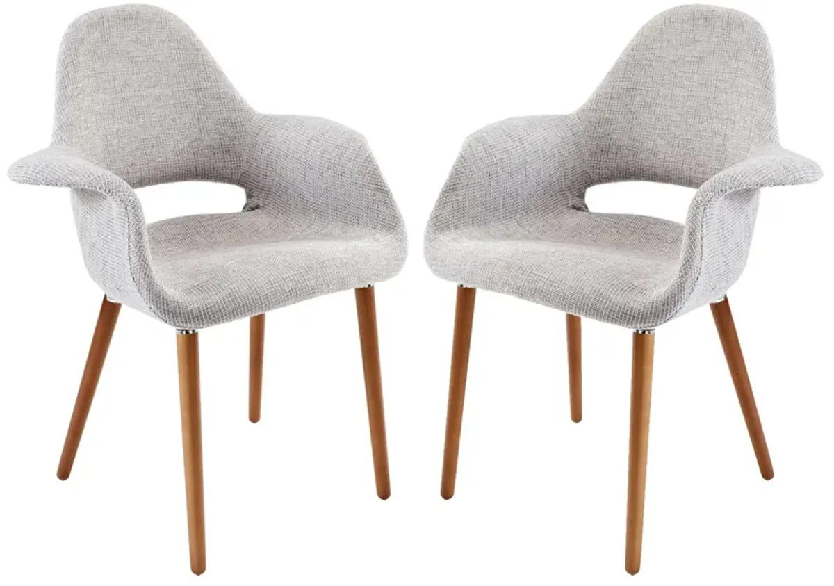 Aegis Dining Armchair Set of 2 by Modway Light Gray