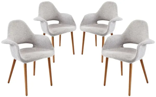 Aegis Dining Armchair Set of 4 by Modway Light Gray