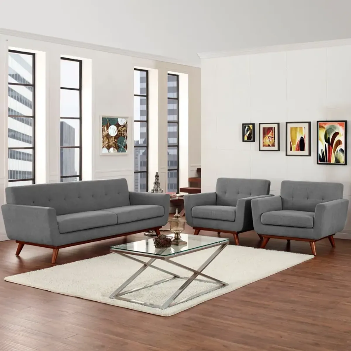 Engage Armchairs and Sofa Set of 3 by Modway