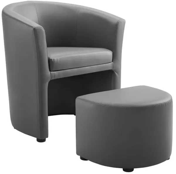 Divulge Armchair and Ottoman by Modway Gray