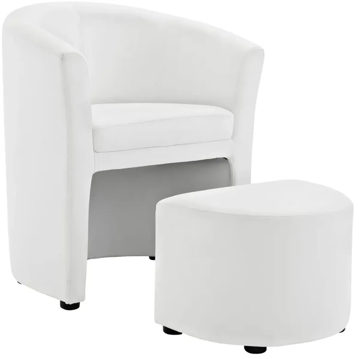 Divulge Armchair and Ottoman by Modway White