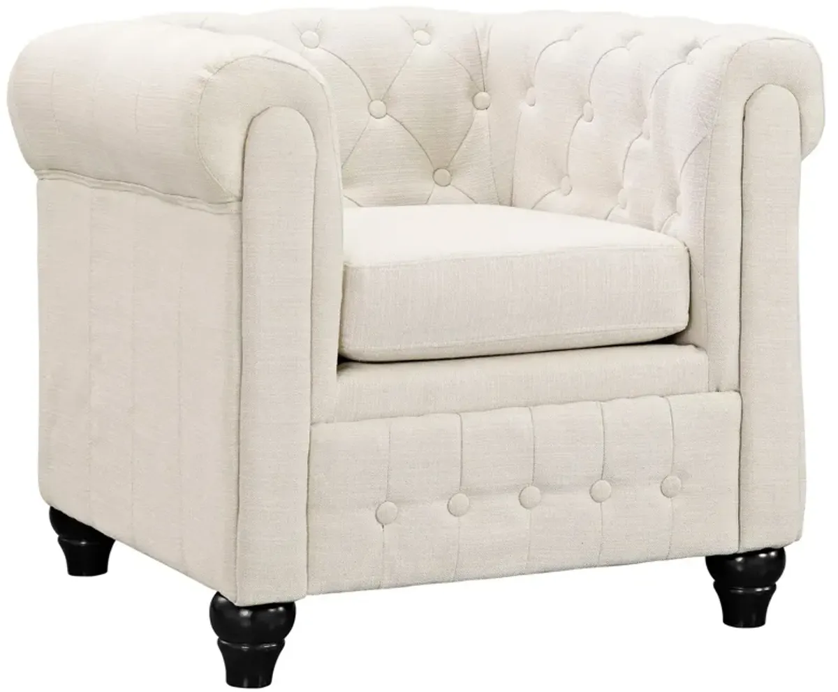 Earl Upholstered Fabric Armchair by Modway Beige