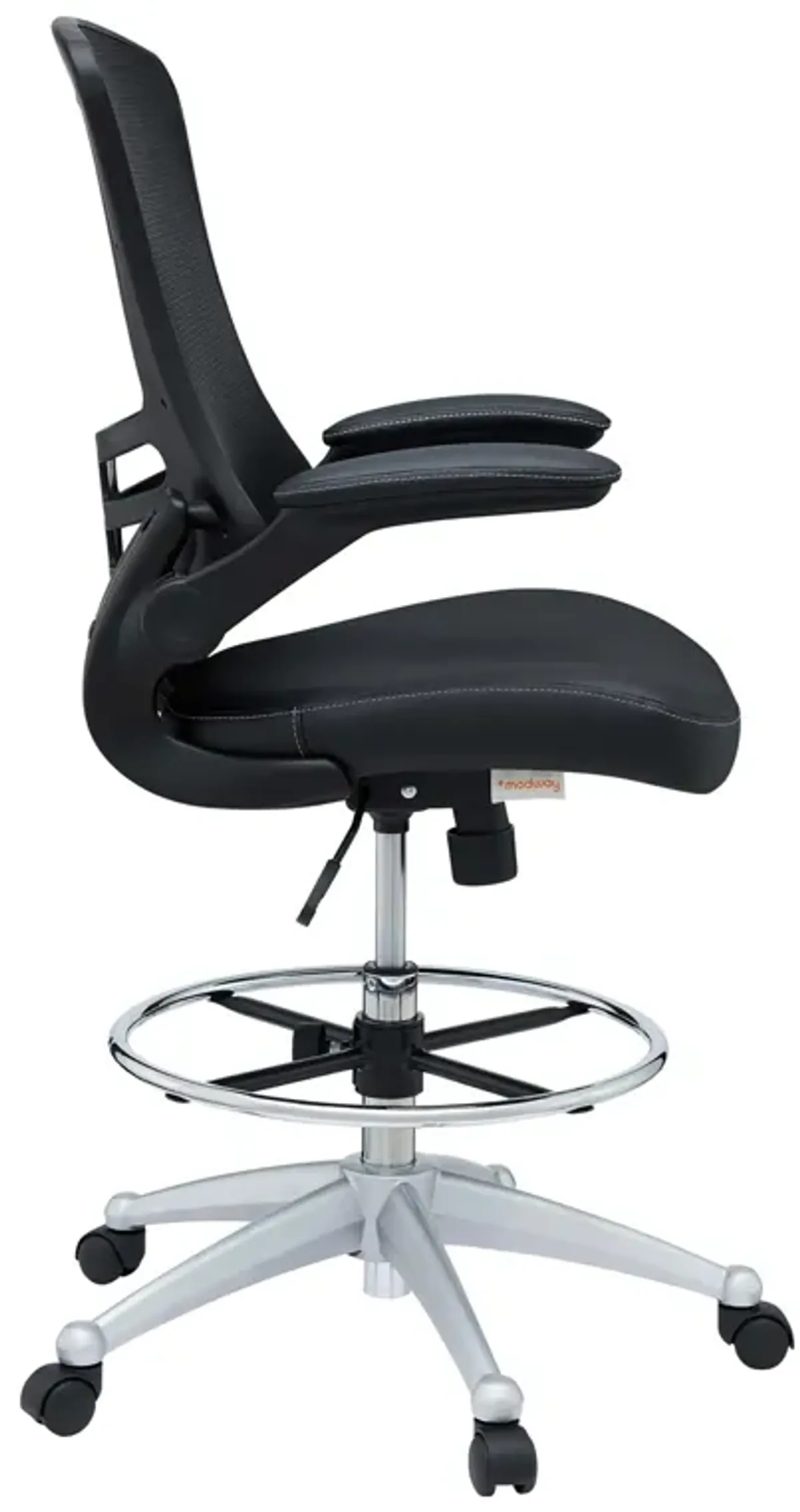 Attainment Vinyl Drafting Chair by Modway Black