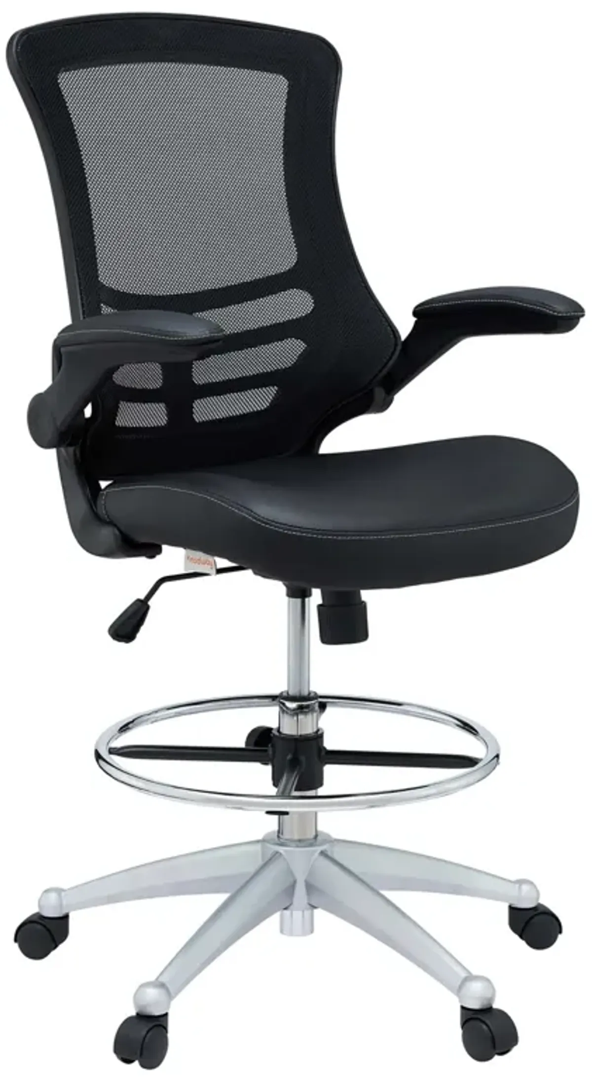 Attainment Vinyl Drafting Chair by Modway Black