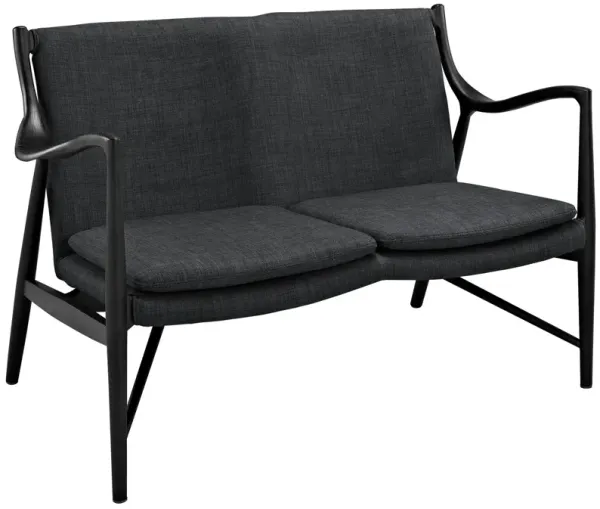 Makeshift Upholstered Fabric Loveseat by Modway Black Gray