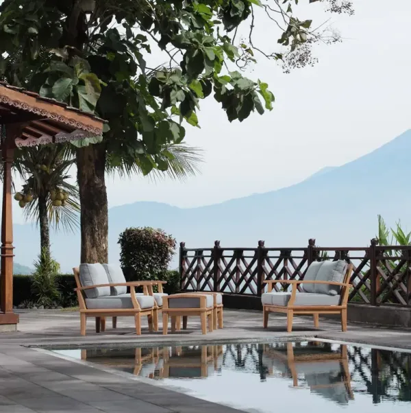 Marina 5 Piece Outdoor Patio Teak Set by Modway Natural Gray