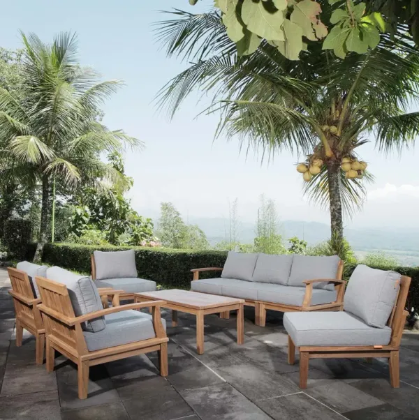Marina 8 Piece Outdoor Patio Teak Set by Modway Natural Gray