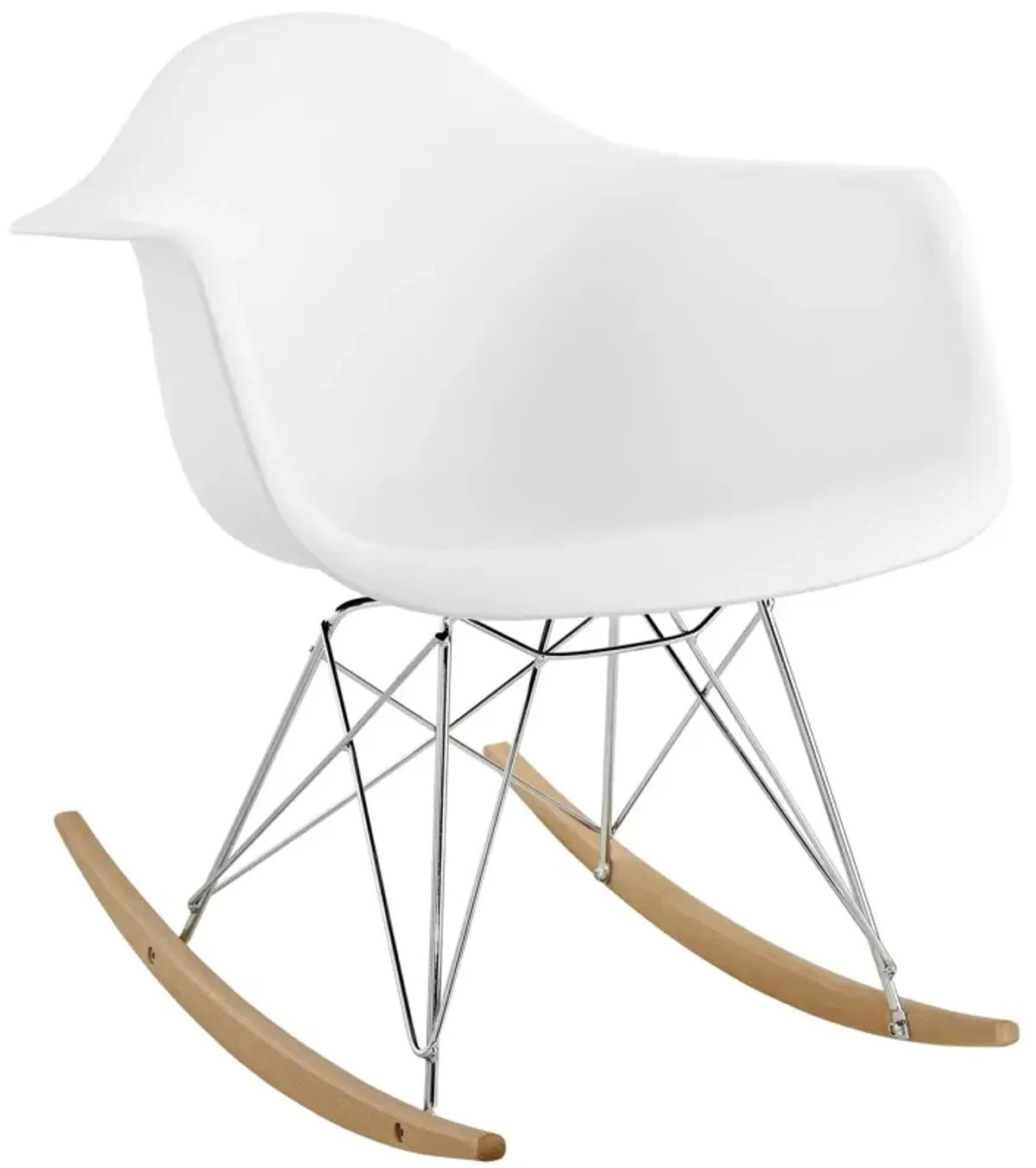 Rocker Plastic Lounge Chair by Modway Blue