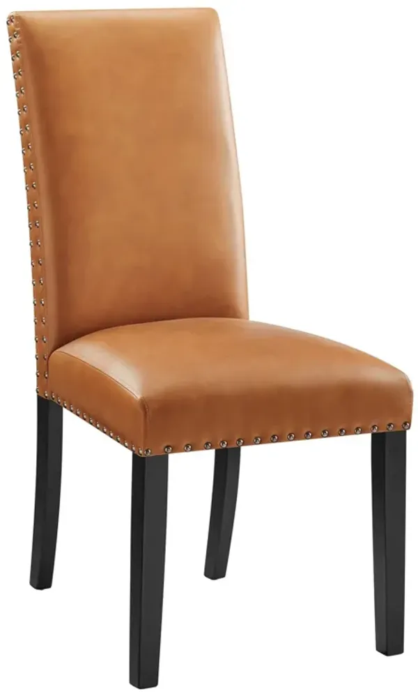 Parcel Dining Faux Leather Side Chair by Modway Tan