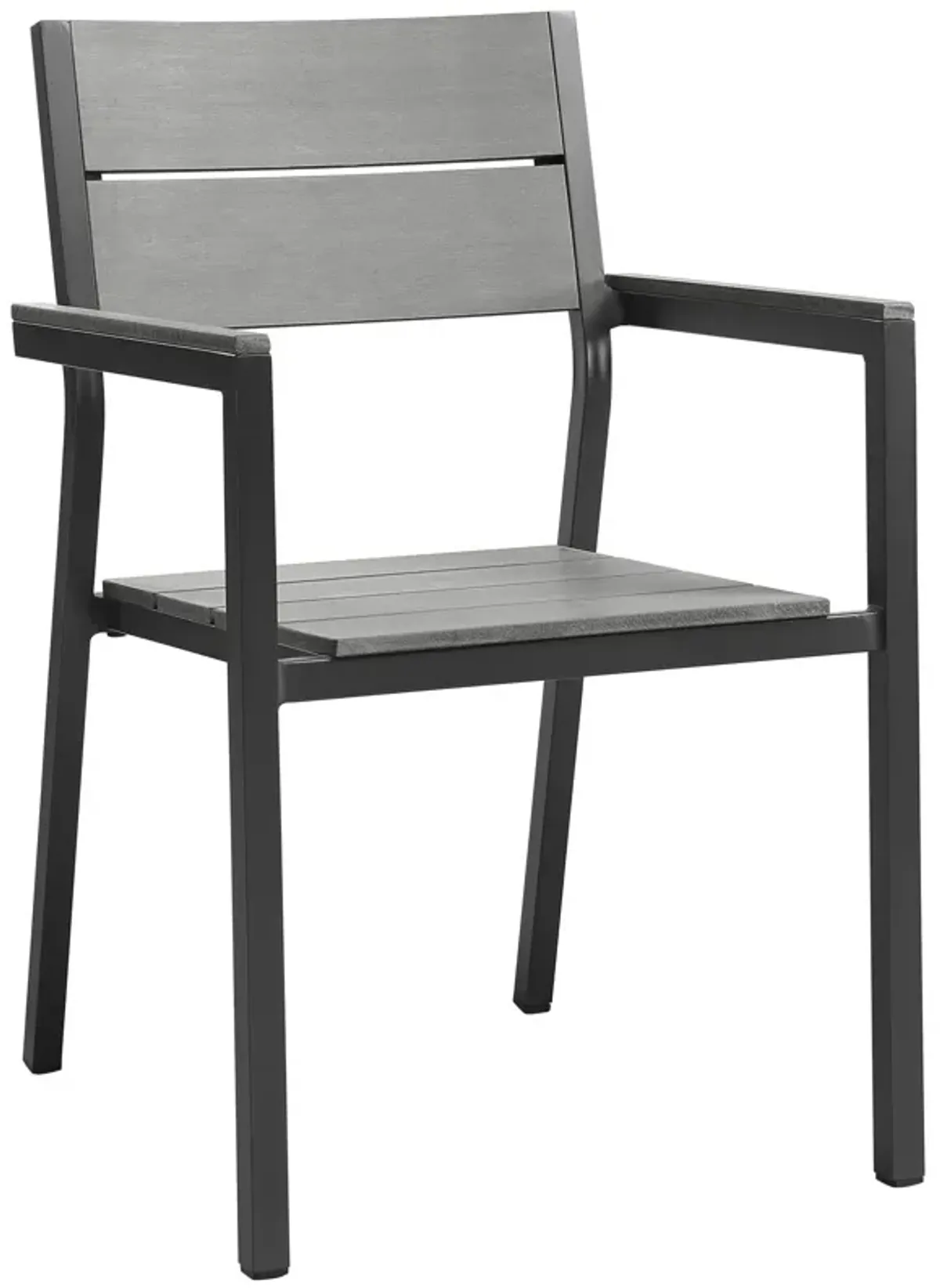 Maine Dining Outdoor Patio Armchair by Modway White Light Gray
