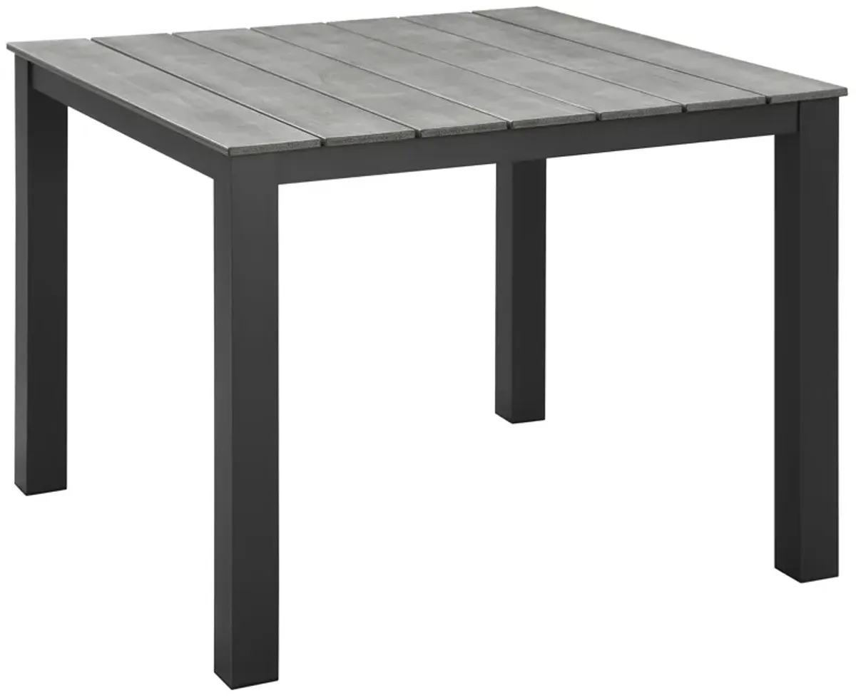Maine 40" Outdoor Patio Dining Table by Modway Brown Gray