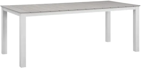 Maine 80" Outdoor Patio Dining Table by Modway White Light Gray