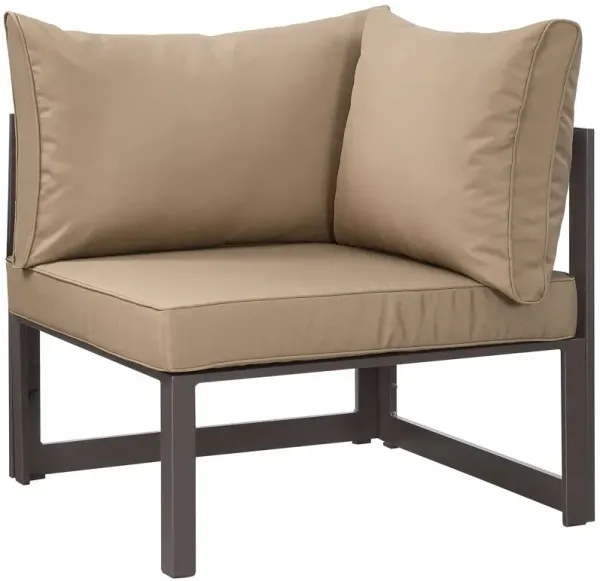 Fortuna Corner Outdoor Patio Armchair by Modway Brown Mocha