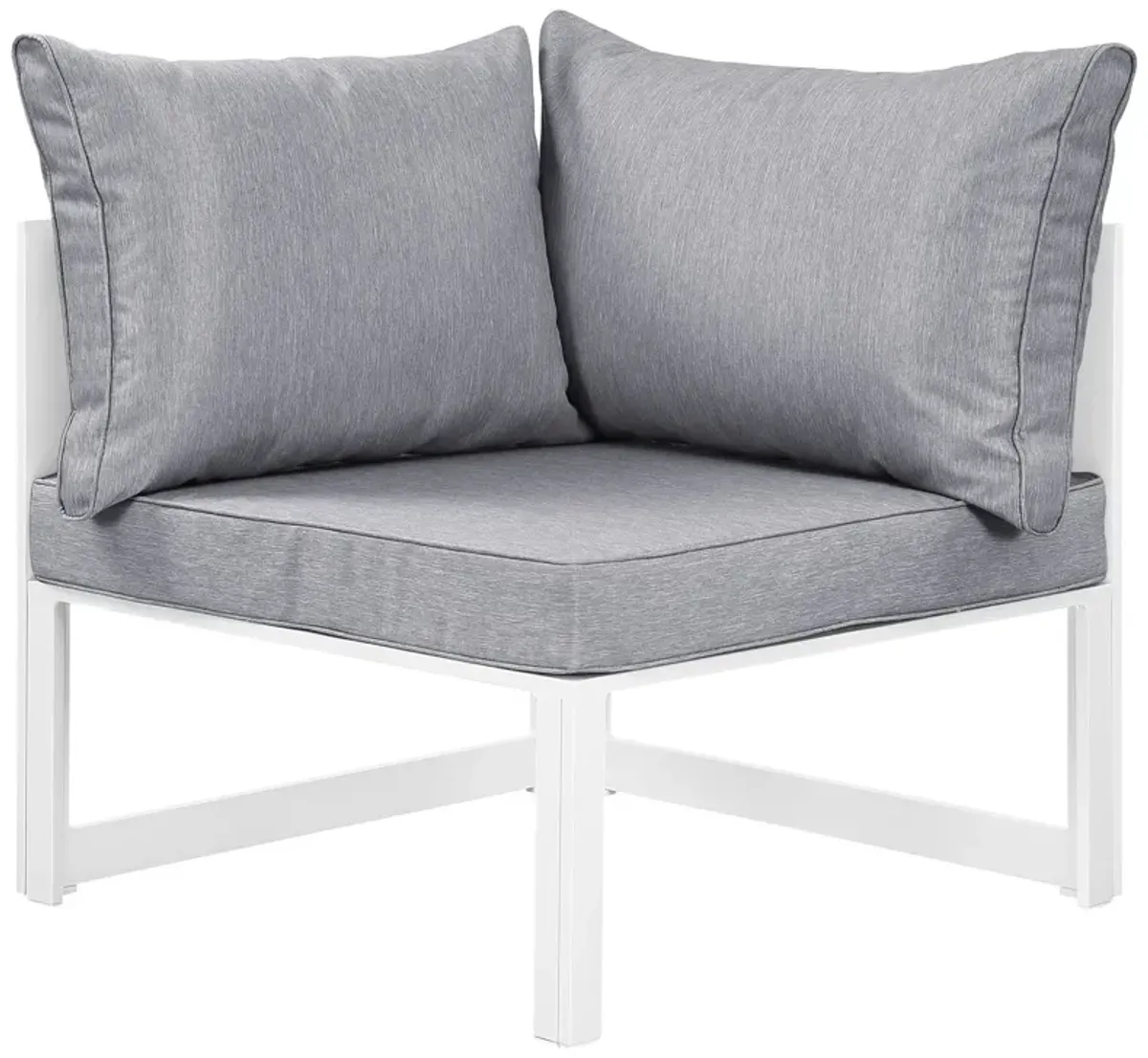 Fortuna Corner Outdoor Patio Armchair by Modway White Gray
