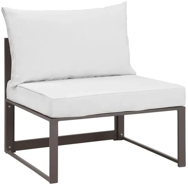 Fortuna Armless Outdoor Patio Chair by Modway Brown White