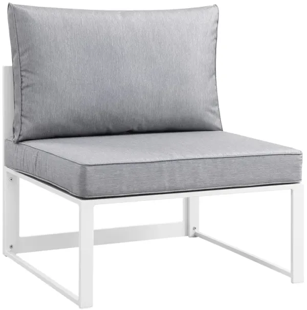 Fortuna Armless Outdoor Patio Chair by Modway White Gray