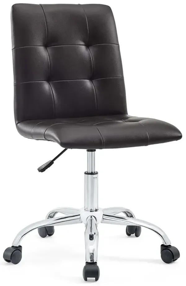 Prim Armless Mid Back Office Chair by Modway Brown