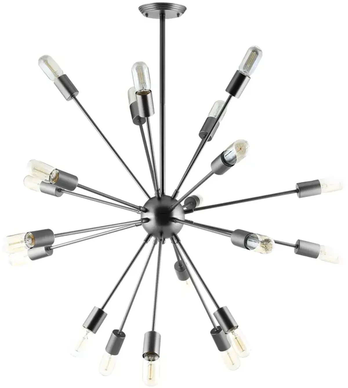 Beam Stainless Steel Chandelier by Modway Gray