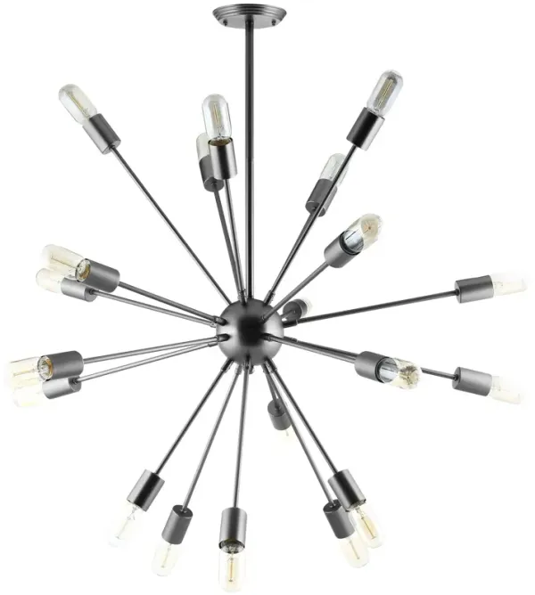 Beam Stainless Steel Chandelier by Modway Gray