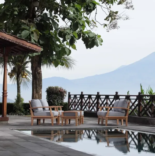 Marina 6 Piece Outdoor Patio Teak Set by Modway Natural Navy