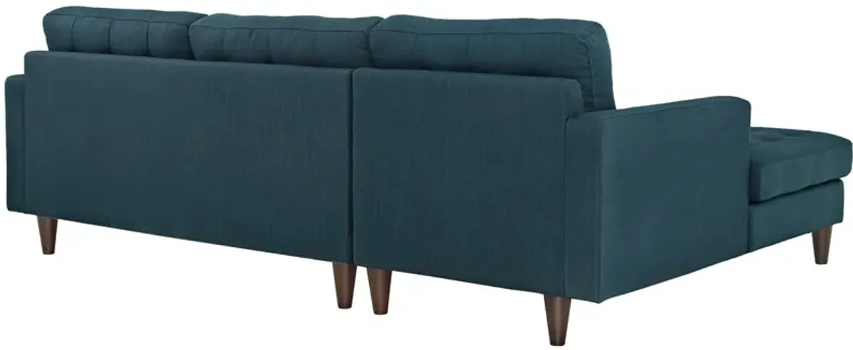 Empress Left-Facing Upholstered Fabric Sectional Sofa by Modway Azure